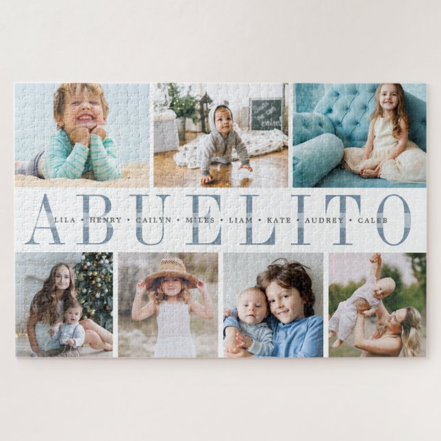 Custom Abuelito Grandchildren FotoCollage Puzzle (Horizontal)