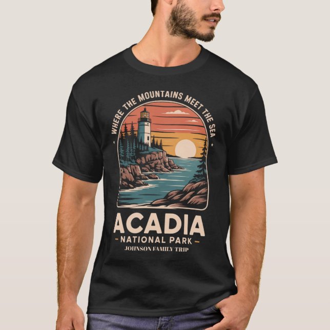 Custom Acadia Nationalpark Family Trip Shirt (Vorderseite)