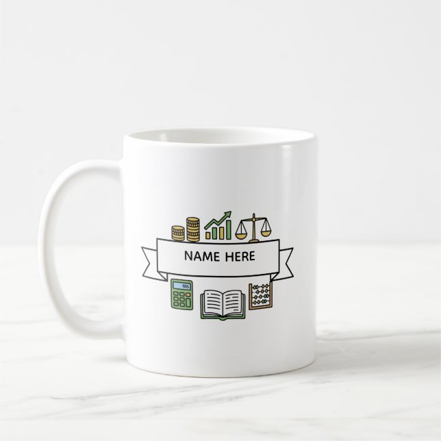 Custom Accountant Name Finance  Bookkeeping Icons  Kaffeetasse (Links)