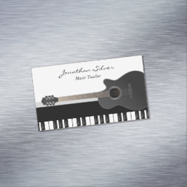 Custom Acoustic Gitarre Piano Keys Music Teacher Magnetische Visitenkarte