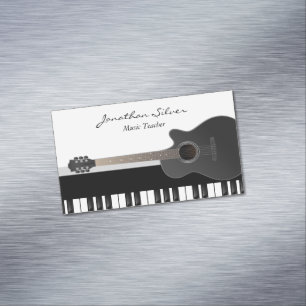 Custom Acoustic Gitarre Piano Keys Music Teacher Magnetische Visitenkarte