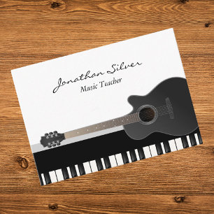 Custom Acoustic Gitarre Piano Keys Music Teacher Visitenkarte