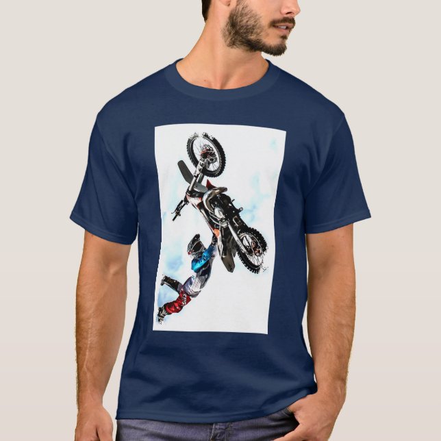 Custom Acrobatique Biker Action Sports Modern T-Shirt (Vorderseite)