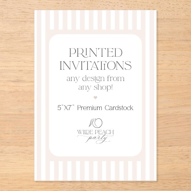 Custom Acrylic Invitations - Wilde Peach Party Acryleinladungen (Vorderseite)