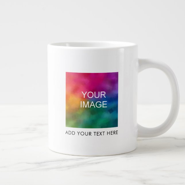 Custom Add Family Girlfriend Image Foto Jumbo-Tasse (Rechts)
