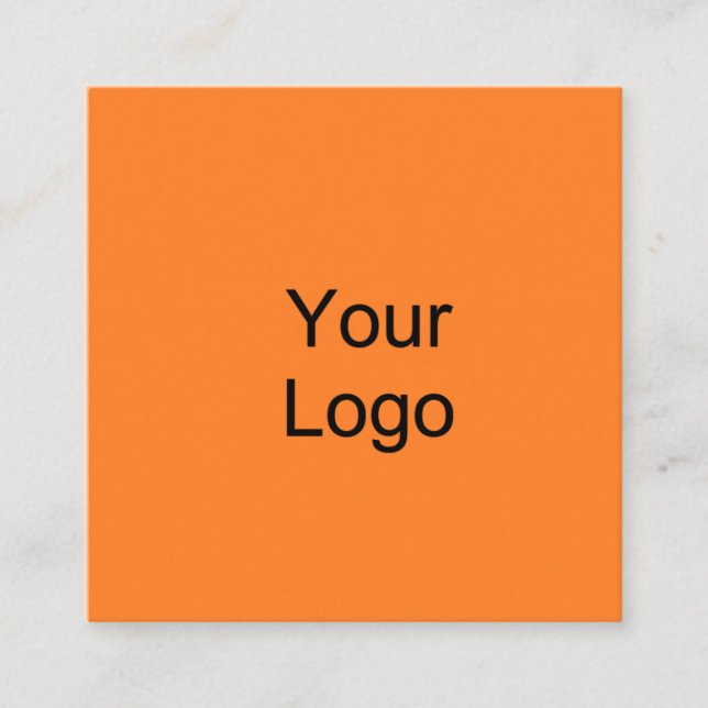Custom, Add Logo, Sunny Orange. Quadratische Visitenkarte (Vorderseite)