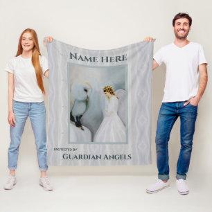 Custom Add Name Guardian Angel Blanket Fleecedecke