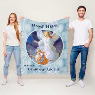 Custom Add Name Guardian Angel Blanket Fleecedecke