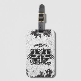 Custom ADD NAME Skull Skateboard Skate Shop Gepäckanhänger