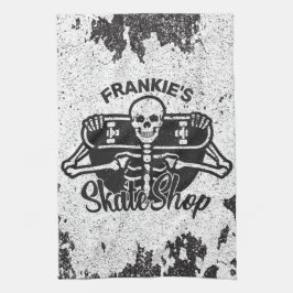 Custom ADD NAME Skull Skateboard Skate Shop Geschirrtuch