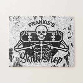Custom ADD NAME Skull Skateboard Skate Shop Puzzle