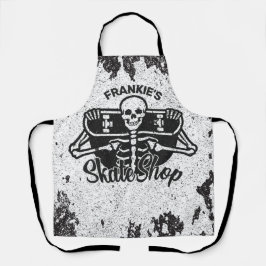 Custom ADD NAME Skull Skateboard Skate Shop Schürze