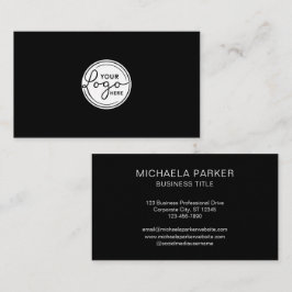 Custom Add Your Logo Black Professional Visitenkarte
