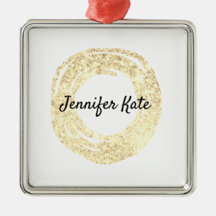 custom add your name monogram christmas glitter ce ornament aus metall