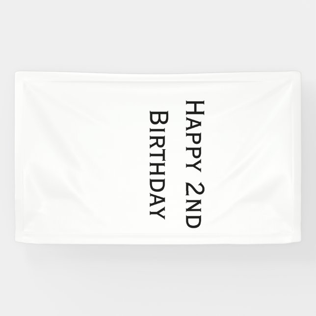 custom add your text happy birthday 2nd simple  banner (Horizontal)