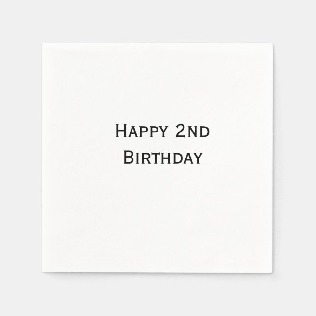 custom add your text happy birthday 2nd simple  serviette (Vorderseite)