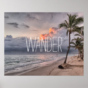 Custom add your travel photo personalized wander   poster