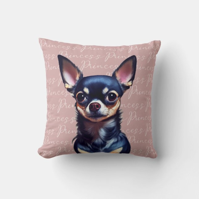 Custom Adorable Chihuahua Pink Kissen (Vorderseite)