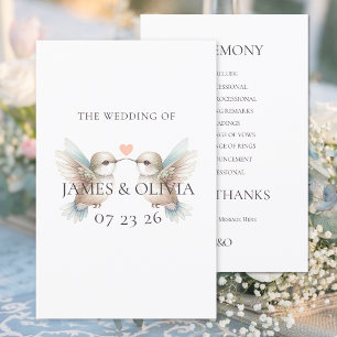 Custom Adorable Hummingbird Hochzeitsprogramm