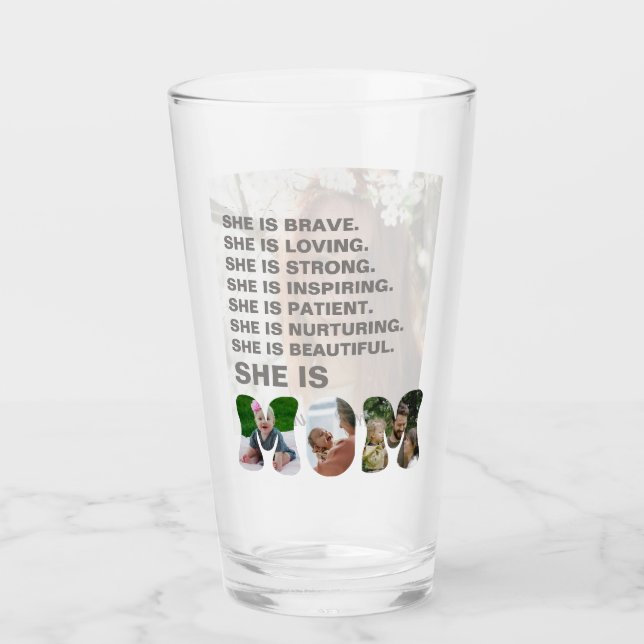 Custom Affirmation New Mom photo Gift Glas (Vorderseite)