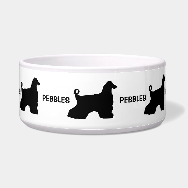 Custom Afghan Hound Hund Silhouette Napf (Vorderseite)