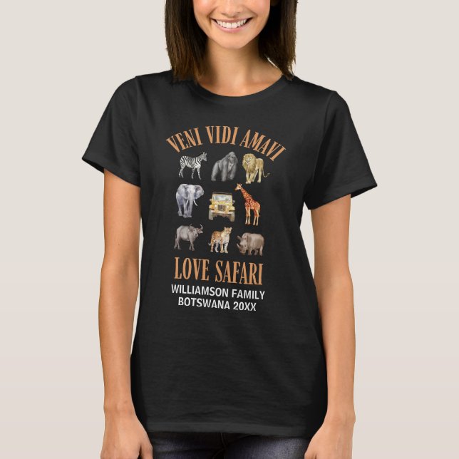 Custom Africa VENI VIDI AMAVI Family Safari T-Shirt (Vorderseite)
