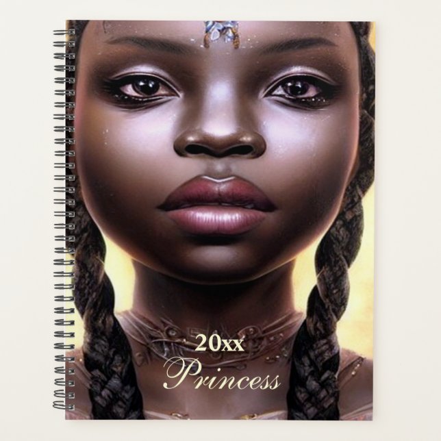 Custom African American Woman Planner Planer (Vorderseite)
