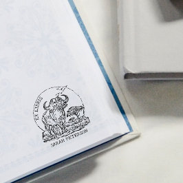 Custom African Buffalo Ex Libris Buchzeichen Gummistempel