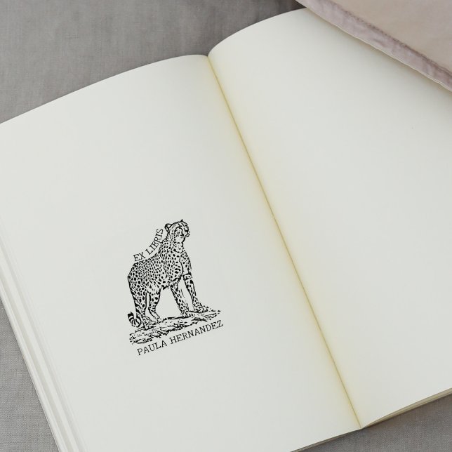 Custom African Cheetah Ex Libris Buchzeichen Gummistempel (Von Creator hochgeladen)