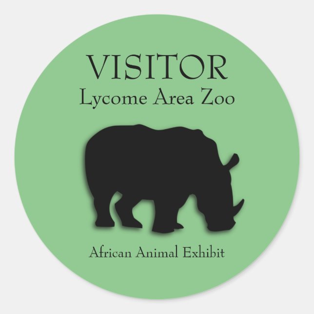 Custom African Rhinoceros Green Stickers (Vorderseite)