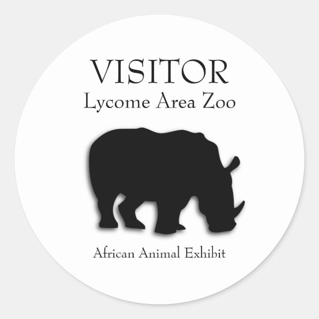 Custom African Rhinoceros Stickers (Vorderseite)