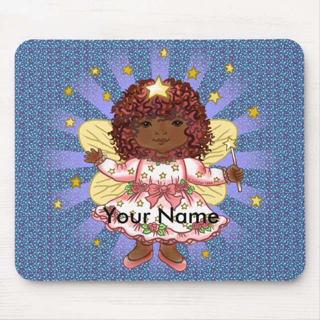 Custom Afro Girl Fairy Mousepad (Vorne)