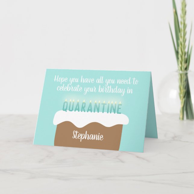 Custom Age Birthday Candles | Quarantäne zum Gebur Karte (Vorderseite)