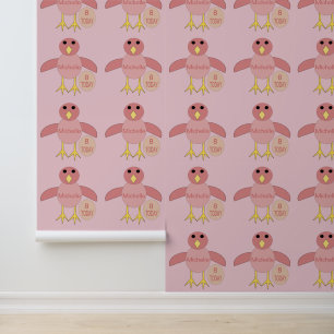 Custom Age Birthday Girl Chick Gemustert Tapete