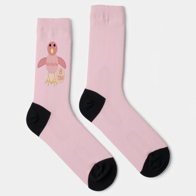 Custom Age Birthday Girl Chick Socken (Rechts)