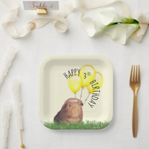 Custom Age Birthday Guinea Schweineborloon Pappteller