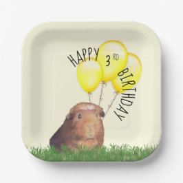 Custom Age Birthday Guinea Schweineborloon Pappteller