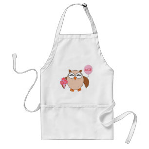 Custom Age Birthday Owl Cooking Apron Schürze