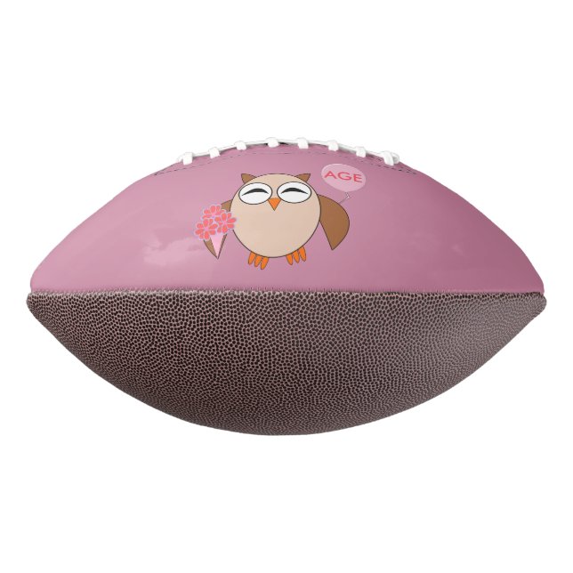 Custom Age Birthday Owl Football (Gedreht 270)