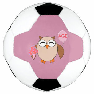 Custom Age Birthday Owl Fußball