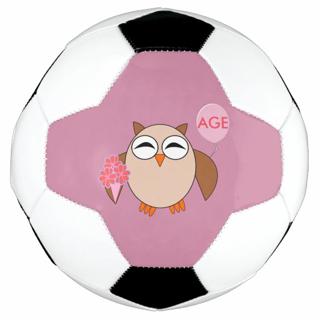 Custom Age Birthday Owl Fußball (Vorderseite)