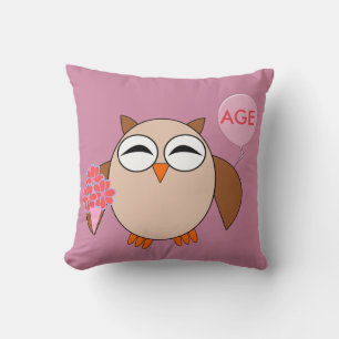 Custom Age Birthday Owl Kissen