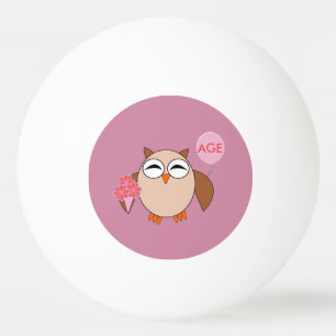 Custom Age Birthday Owl Ping Pong Ball Tischtennisball
