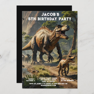 Custom Age Dinosaur Birthday Party Invitations Einladung