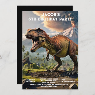 Custom Age Dinosaur Birthday Party Invitations Einladung