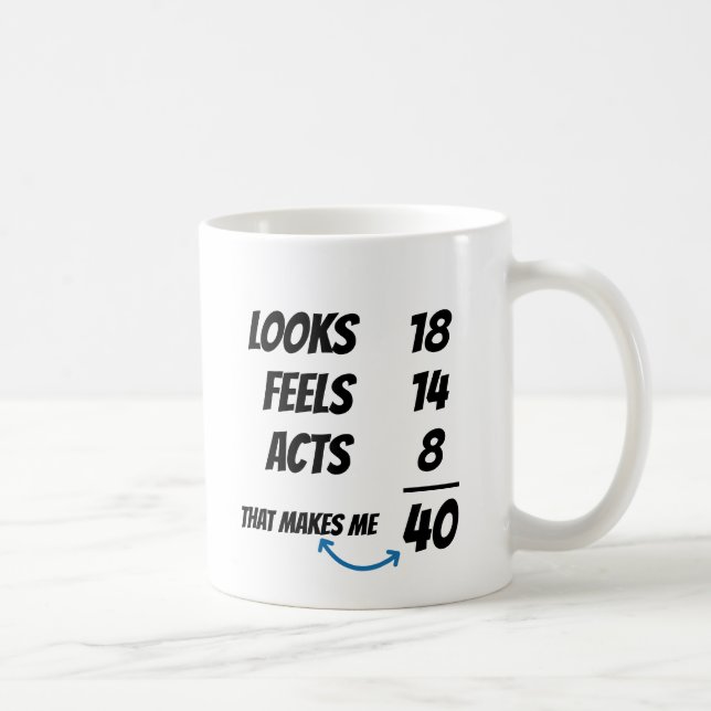 Custom Age Equation Funny Personalized Birthday  Kaffeetasse (Rechts)
