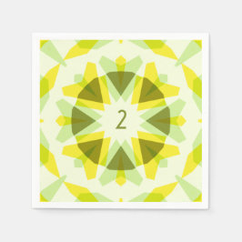 Custom Age Fun Bright Yellow Green Birthday Star Serviette