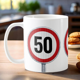 CUSTOM AGE Geburtstag mit Verkehrszeichen Kaffeetasse