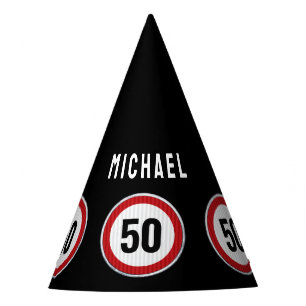CUSTOM AGE Geburtstagsparty mit Straßenschild Partyhütchen