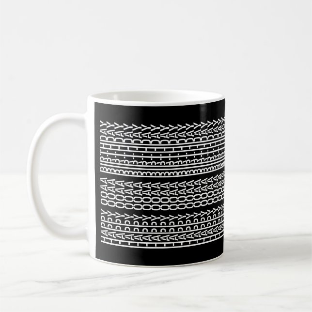 Custom Age Happy Birthday Modern Hidden Message Kaffeetasse (Links)
